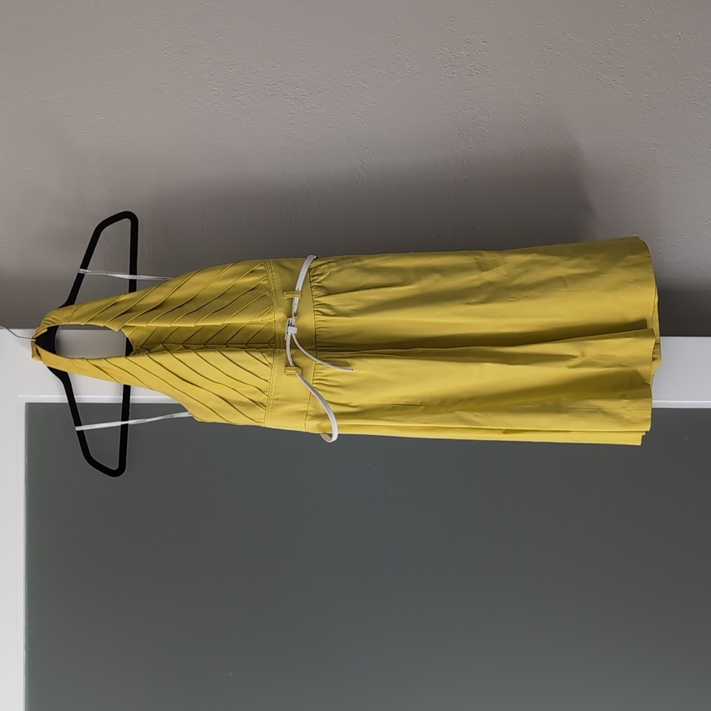 Calvin Klein Yellow Pleated Halter Dress